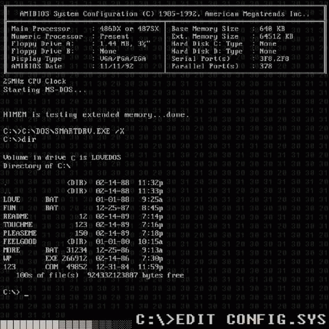 Master Boot Record : C​:​​EDIT CONFIG​.​SYS